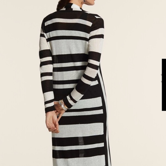 Chico’s Nola black and white linen duster size 0 - Picture 2 of 4